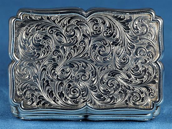 A good early Victorian silver table snuff box in original fitted case, Length 85mm mm Width 60mm Weight 4.7oz/135grms